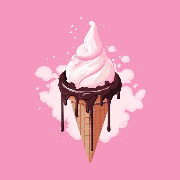 Ice cream cone vector illustration