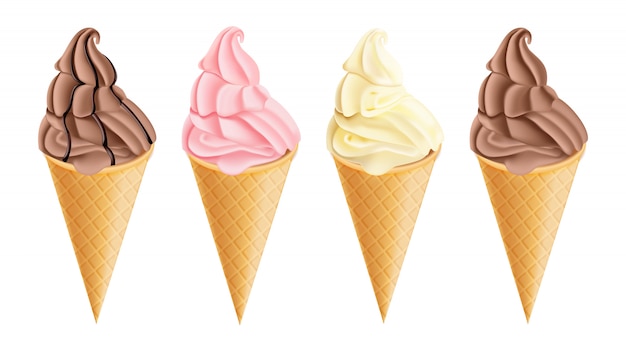 Vector ice cream cones collection