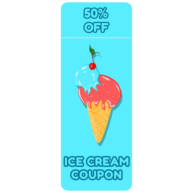 Vector ice cream coupon special offer