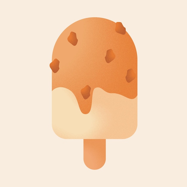 Ice cream cute characters Brown peanut caramel ice cream sticker