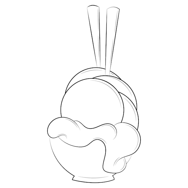 Ice cream doodle illustration Isolated on white background