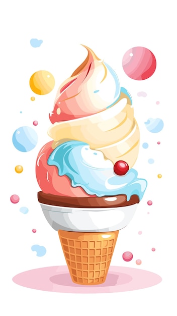 Vector ice cream drawing cartoon artwork vector