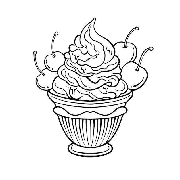 Vettore pagina di disegno del gelato