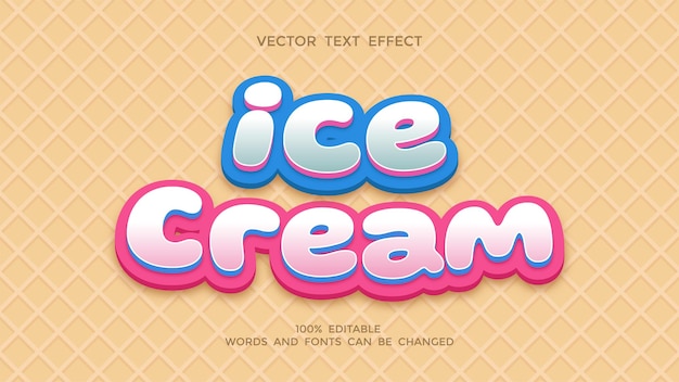 ice cream editable 3d text effect