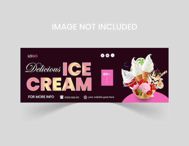 Ice cream Facebook cover design