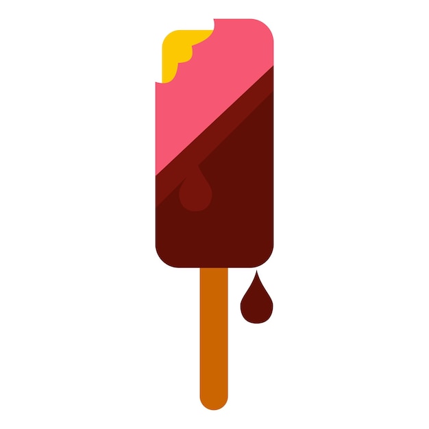 Vector ice cream flat icon isolated on white background