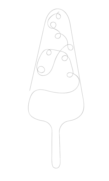 Ice cream in the form of watermelon with pits one continuous isolated line vector