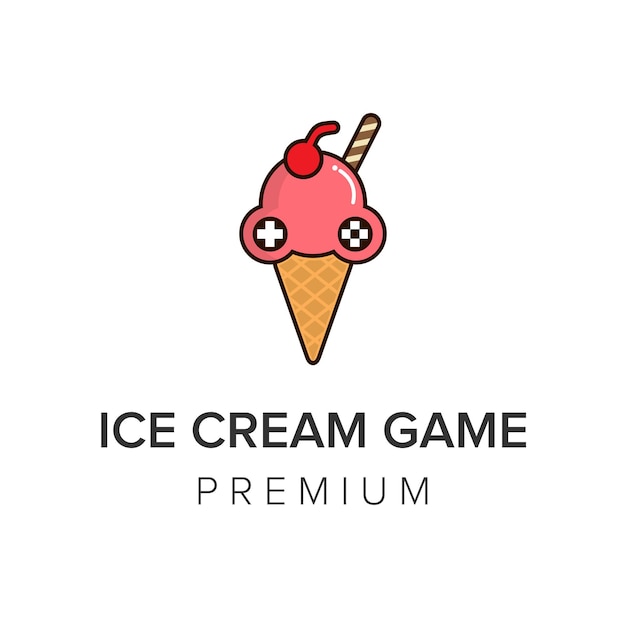 Modello di vettore dell'icona del logo del gioco del gelato