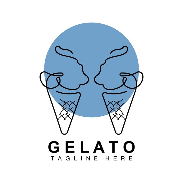 Vector ice cream gelato logo design sweet soft cold food vector brand company products