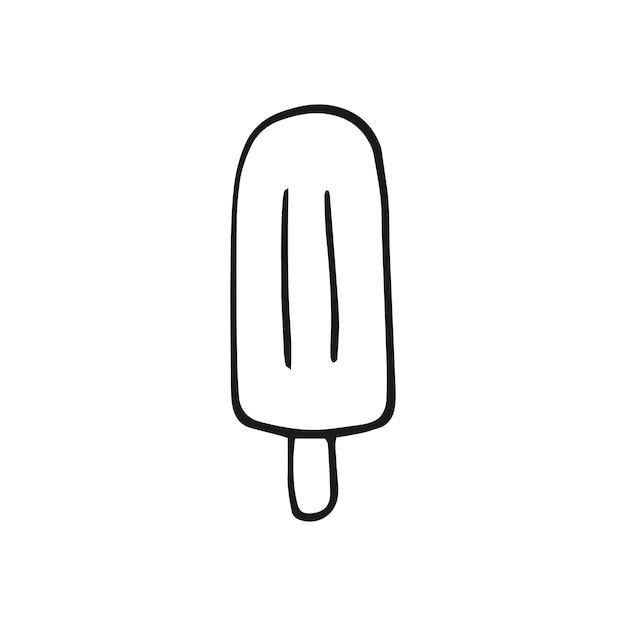 Мороженое ручной рисунок векторной иллюстрации линейный стиль искусства изолирован на белом фоне