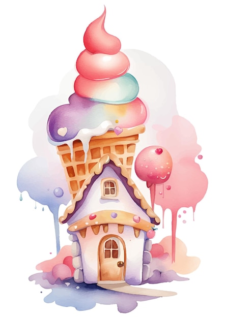 Vector ice cream house