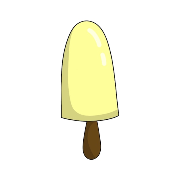 Икона мороженого, нарисованная вручную, выделенная на белом