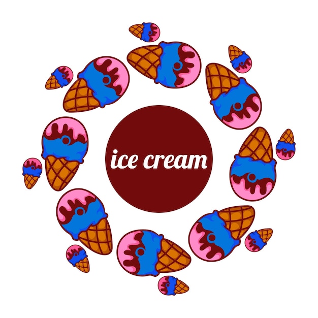 아이스크림 아이콘 로고 디자인 서식 파일