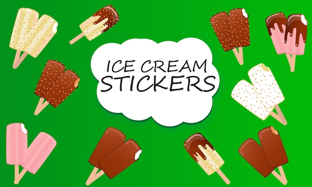 Ice cream icons set Cartoon design realistic Set ice cream icons on a white background Vector il