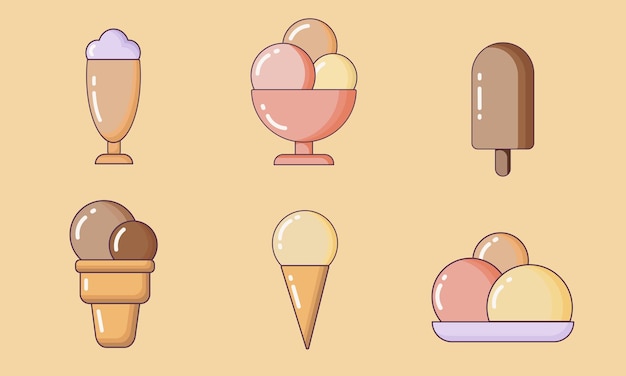 Ice cream icons set