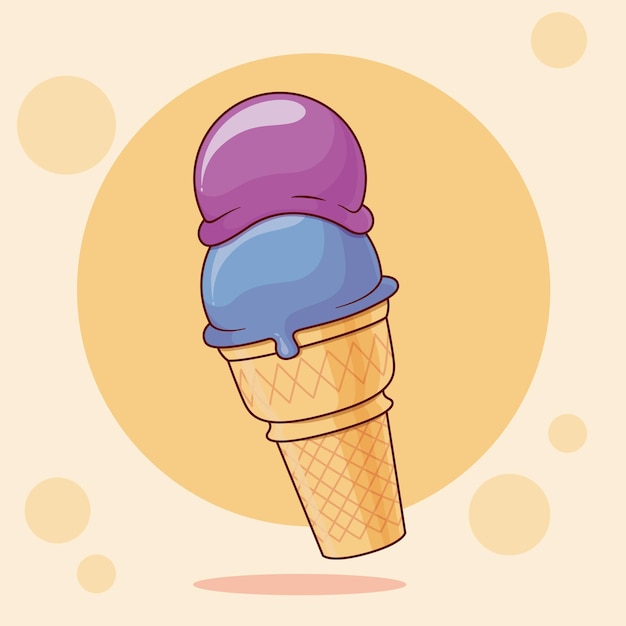 Vettore vettore di cartoni animati di illustrazione di gelati