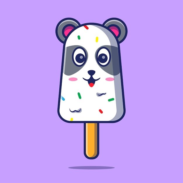 Ice cream illustration. Ice cream panda design vector illustration