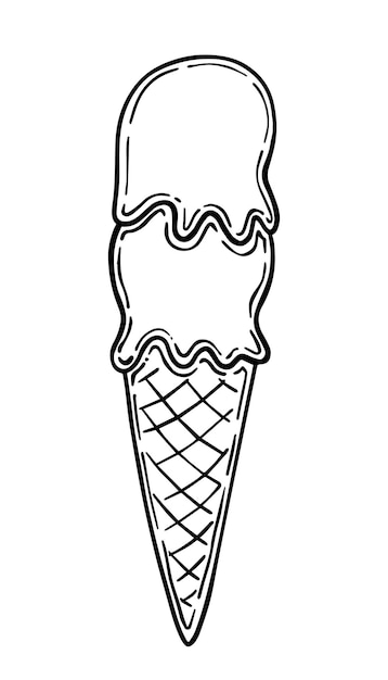 チューブに入ったアイスクリーム2種類の落書きリニア