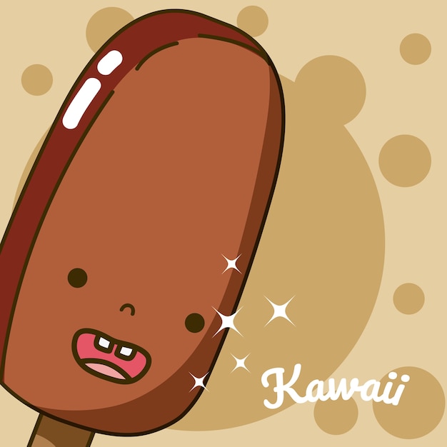 Ice cream kawaii cute cartoon 