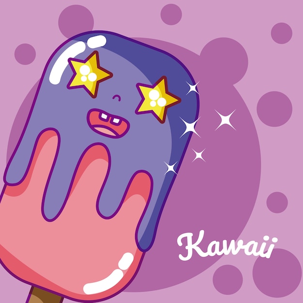 Мороженое kawaii милый мультфильм