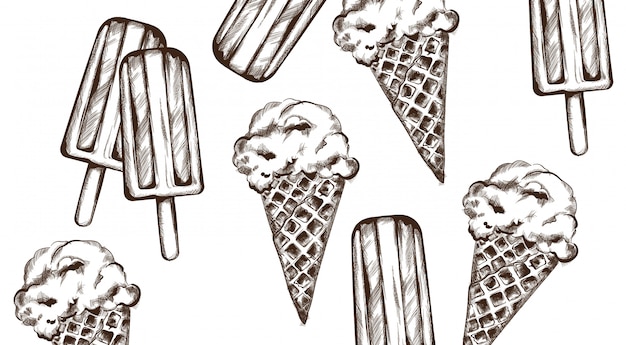 Ice cream line art