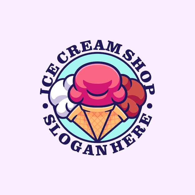 Ice cream logo cartoon design