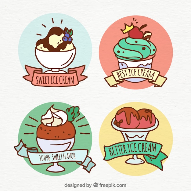 Vector ice cream logo collection