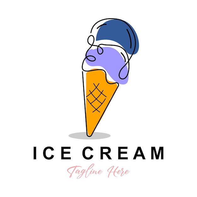 Ice Cream Logo Design Fresh Sweet Soft Cold Food Illustratie Favoriete vectorproduct voor kinderen: