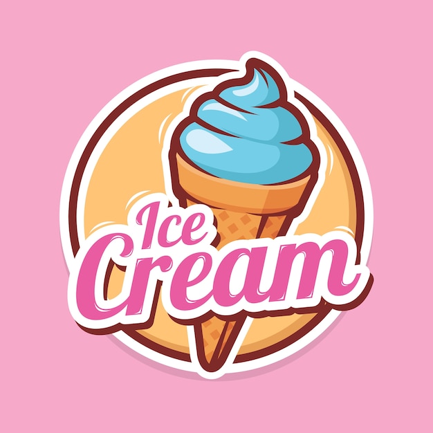 Ice cream logo design illustration