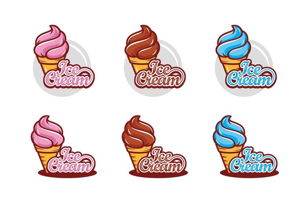 Vector ice cream logo design vector illustration