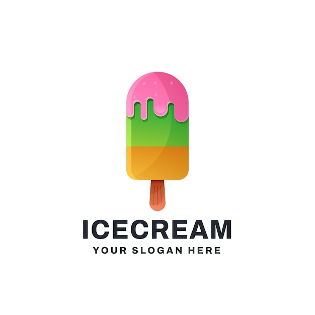 Ice Cream Logo Gradient Color Template