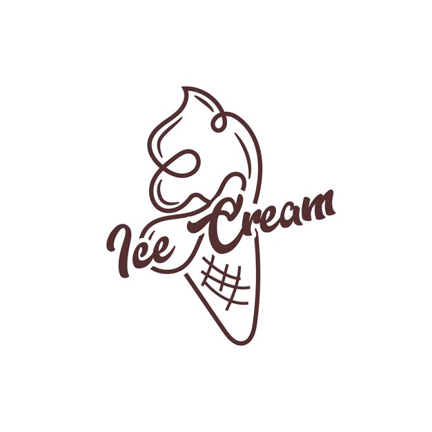 Ice Cream Logo Vector Fresh Sweet Soft Cold Food Simple Minimalist Inspiration Design