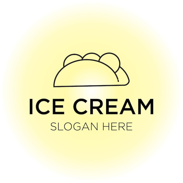 Ice cream logo vector illustration isolated on white background