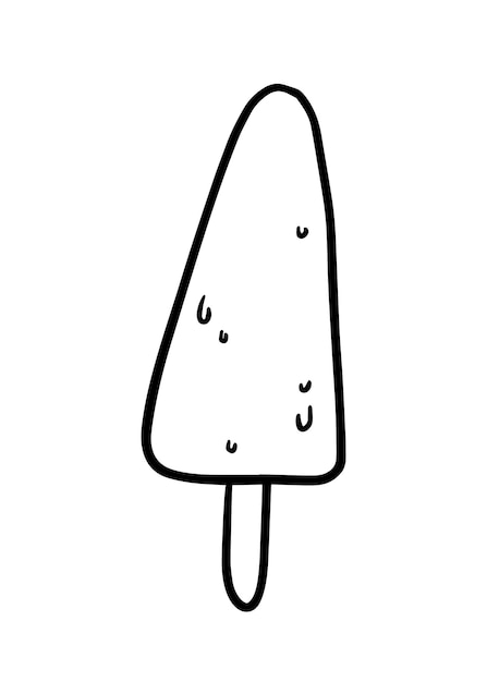 Ice cream lollipop sweet dessert food doodle linear cartoon coloring