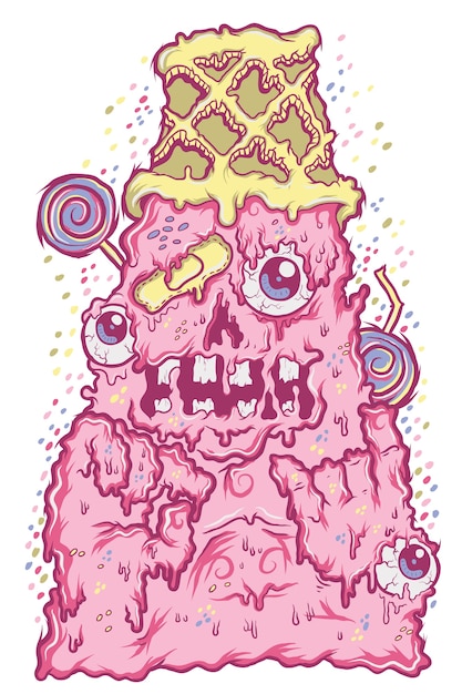 Vector ice cream monster