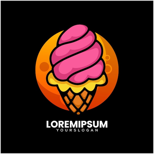 Ice cream and moon logo