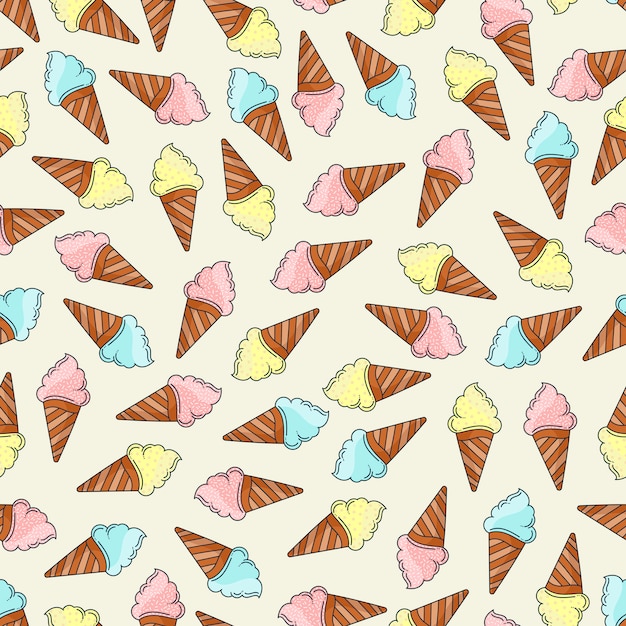 Vector ice cream pattern background