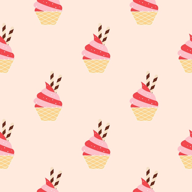 Ice cream pattern, colorful summer background. elegant and luxury style illustration