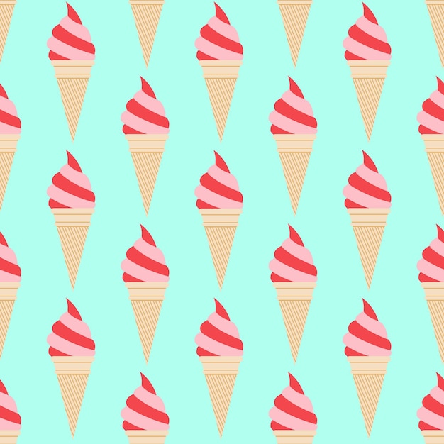 Ice cream pattern, colorful summer background. Elegant and luxury style illustration