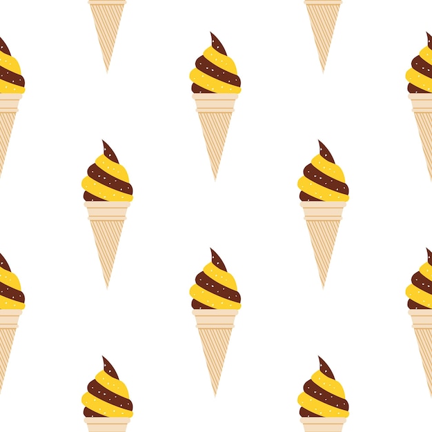 Vector ice cream pattern, colorful summer background. elegant and luxury style illustration