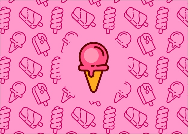 Vector ice cream pattern