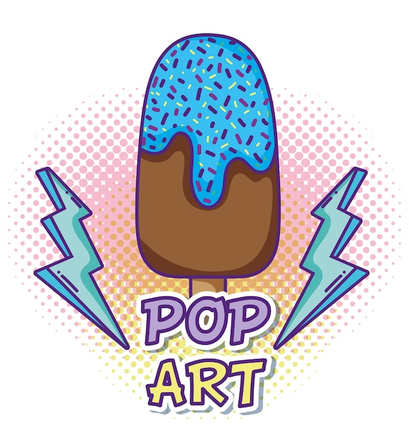 Ice cream pop art cartoon 