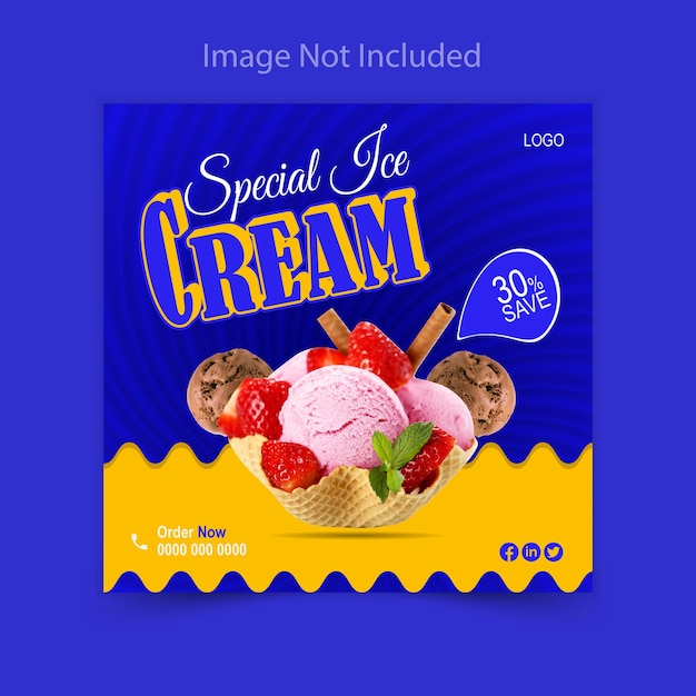 Ice cream post design and ice cream poster vector