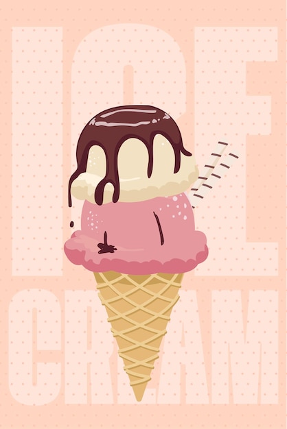 Vector ice cream poster