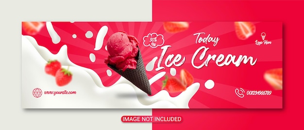 ice cream promotion flyer template design or special ice cream cover design premium vector