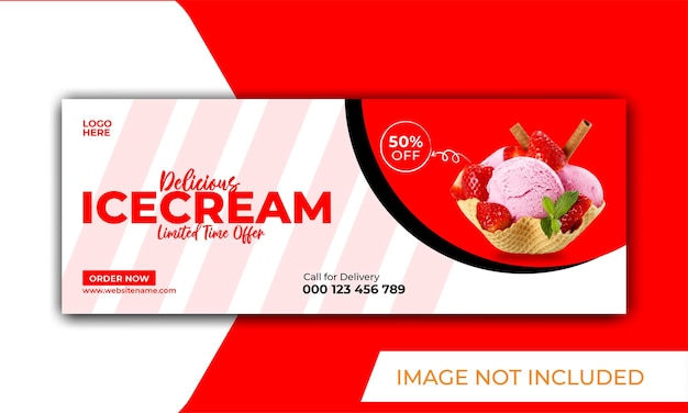 ice cream promotion and social media facebook cover banner