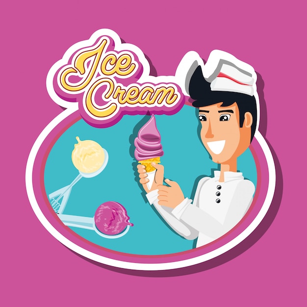 Ice cream sales man character