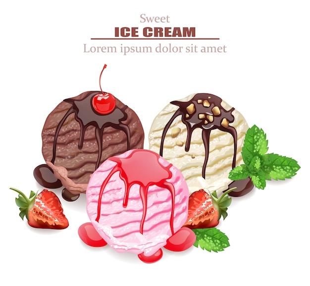 Vector ice cream scoops