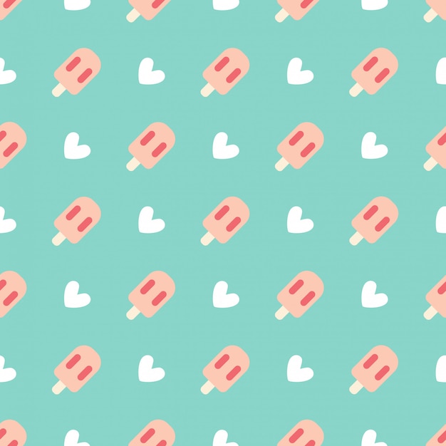 Ice cream seamless background in retro pastel color tone wallpaper.