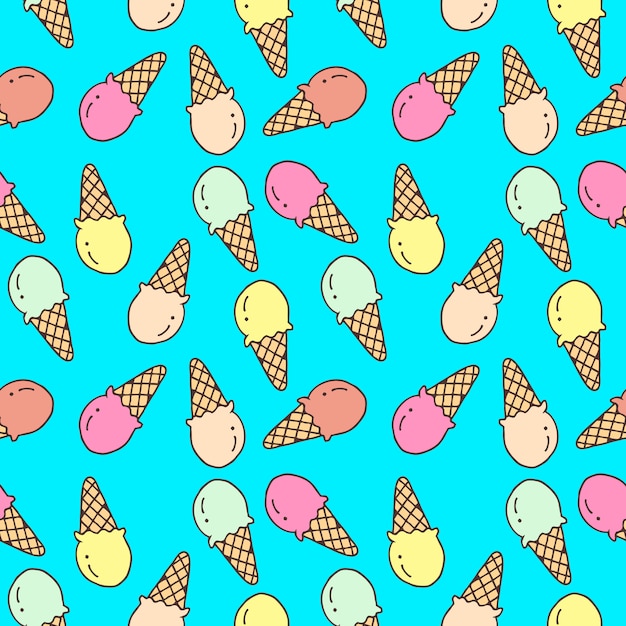 Vettore senza cuciture dell'illustrazione del modello del gelato